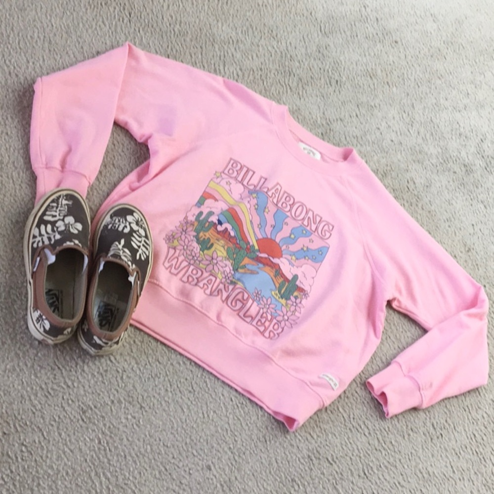 BILLABONG x WRANGLER/“ON THE RISE”SWEATSHIRT IN “ROSE QUARTZ”/NEW